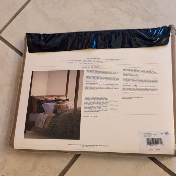 Lot Of 3 NWT Ralph Lauren Euro Sham Cromwell Quilted Camel Beige Tan $855 Value - Picture 5 of 12